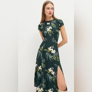 NWT Reformation Sanvi Floral Dress In Portia Green